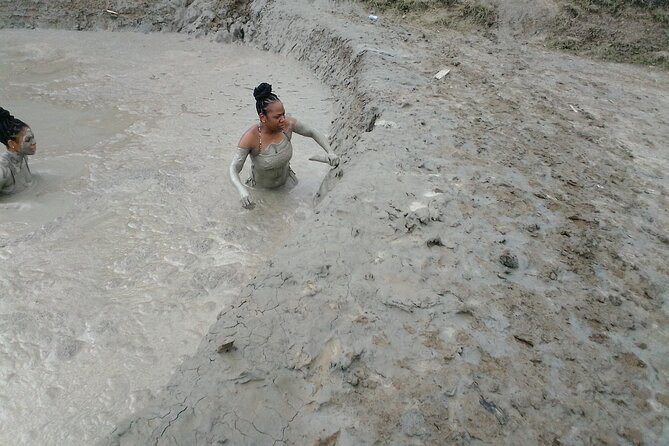 Mud Volcano Adventure - Roti, aloo pie, mangoes, and coconuts