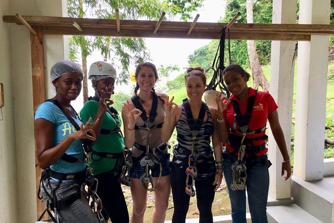 Trinidad Zipline Adventure - Safety briefing, harness, and first steps above the forest